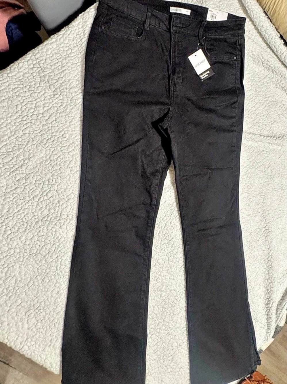 Nine West Sculpting Denim High Rise Bootcut Jeans Black Waist 14